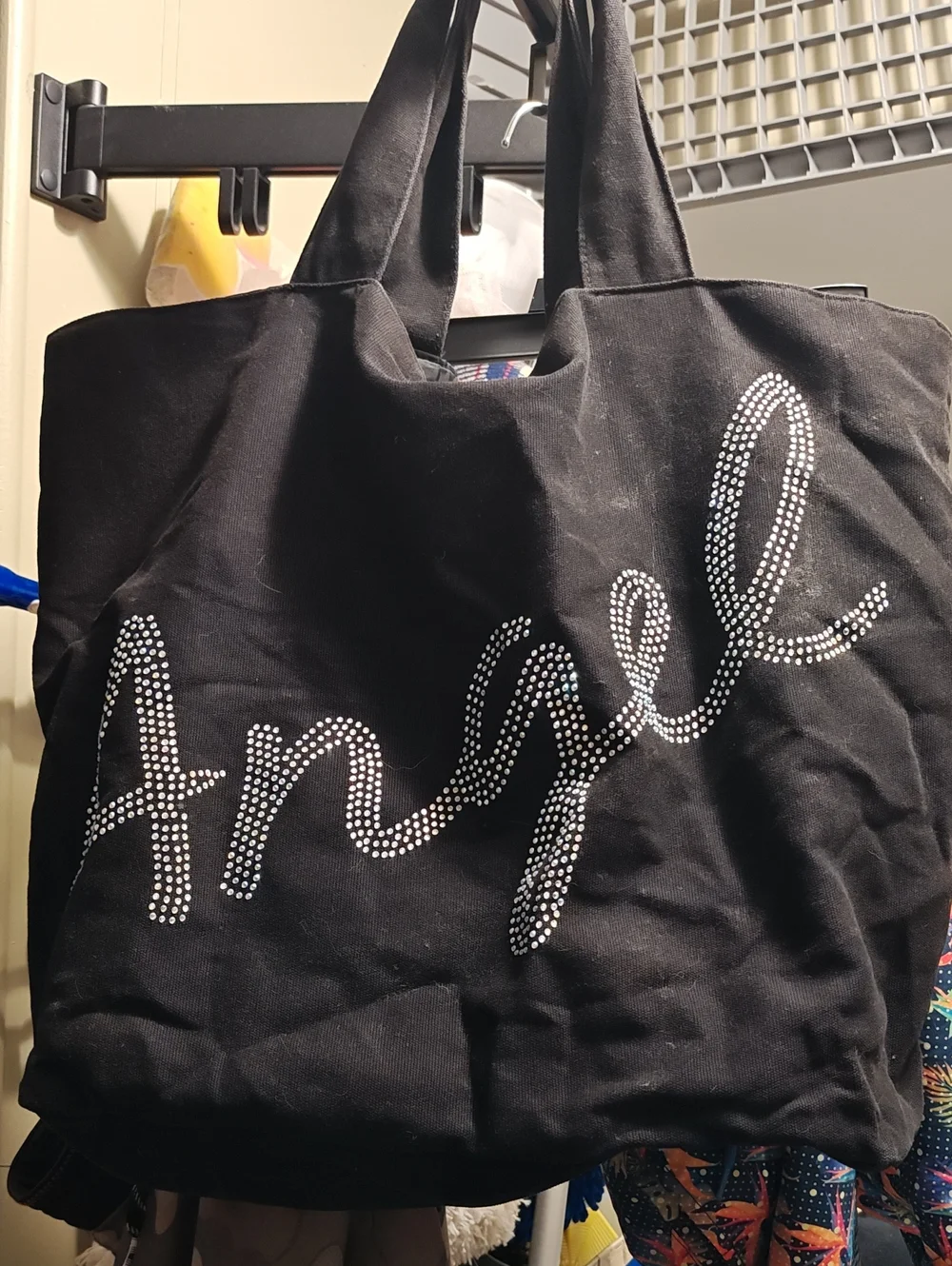 Angel Black Rhinestone Accent Tote Bag by Victoria Secret